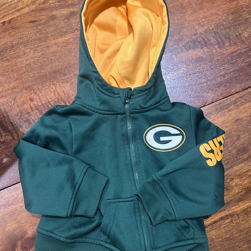 Kids Green Bay Packers Zip-Up Hoodie - Green & Gold